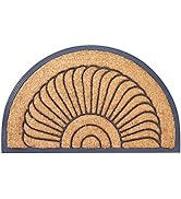 Envelor Half Round Door Mat, Rubber Coir Non-Slip Entrance Mat, Heavy Duty Durable Doormat, Dirt ...