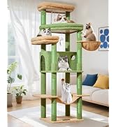Taoqimiao 71 Inches Cat Tree for Large Cats 20lbs+, 3 Giant Perches, Multi-Level Cat Tree Tower, ...