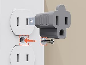 Prong Converter, Polarized Grounding Plug Adapter for Home Office Travel