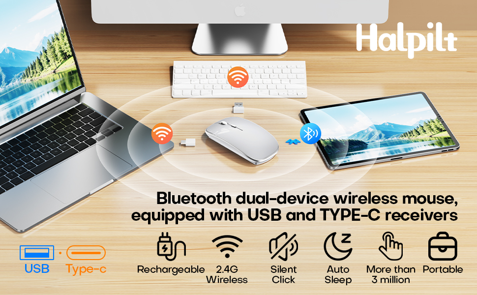 Bluetooth dual-device Wireless mouse