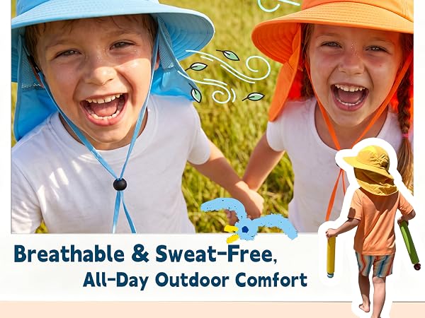 outdoor adventure boys sun hat neck flap girls sun hat