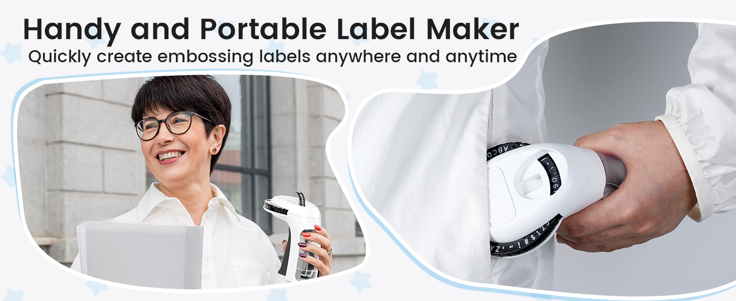 3D Sticker Maker with Embossing Label Tapes for Home Office Organization and DIY Crafting