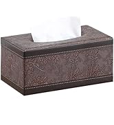 Leather Tissue Box Cover Rectangle,Tissues Box Holder Modern Rectangular Facial Paper Towels Orga...