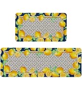 Kuyuayee Farmhouse Kitchen Mats Set of 2 Non-Slip Lemon Boho Kitchen Rugs Seasonal Home Decor Low...