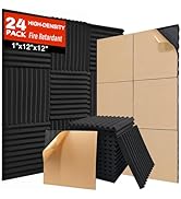 Saiqiang Acoustic Panels 24 Pack Soundproof Wall Panels 1" X 12" X 12" Sound Proof Foam Panels wi...