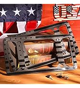 Aujen American Flag License Plate Frames 2 Packs, Silicone USA Flag License Plate Covers Without ...