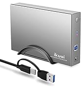 ikuai Hard Drive Enclosure 3.5" Aluminum USB 3.0 / USB C to SATA Hard Drive Dock Case for 3.5 inc...