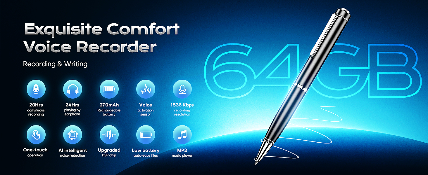 64GB Digital Voice Recorder