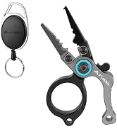 FLISSA Mini Fishing Pliers with Fly Fishing Zinger Retractor | Fish Hook Remover Tool, Split Ring...