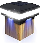 INDARUN 4x4 Solar Post Cap Led Lights Outdoor Fit 4x4 5x5 6x6 Wooden Posts, Fence Deck Post Light...