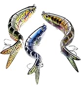 LASOCUHOO Fishing Lures for Bass Trout Multi Jointed Swimbaits Slow Sinking Bait for Freshwater S...