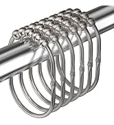 MENGJINGO 12PCS Wide Shower Curtain Hooks, Rust Proof Stainless Steel Shower Curtain Rings, Heavy...