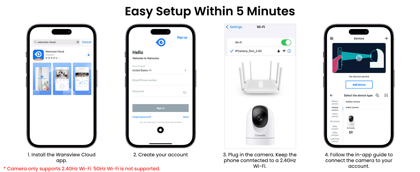 Easy set up of indoor camera