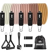 WHATAFIT Resistance Bands, Exercise Bands, Workout Bands with Handles, Door Anchor and Ankle Stra...