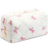 Lestp Small Makeup Bag Quilted Cosmetic Bag Floral Travel Toiletry Bags for Women Cute Pencil Cas...