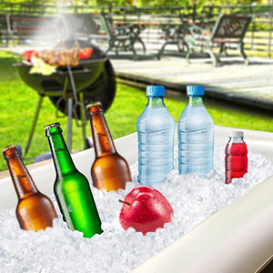 blow up ice holder for food inflatable table top cooler