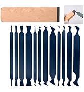 12-PCS Cabinet Scraper Set with Burnisher - Multi-Shaped Card Scrapers for Woodworking, Precision...