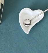 Coffee Spoon and Rest Set, Heart Coffee Spoon Rest for Coffee Bar Small Spoon Rest for Coffee Sta...