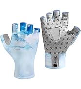 BASSDASH Unisex UPF 50+ Half Finger Sun Gloves Fingerless Breathable UV Protection for Fishing Hi...