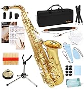 Kmise E Flat Alto Saxophone, Lightweight Saxophones for Students Beginner, Saxofon Full Kit with ...