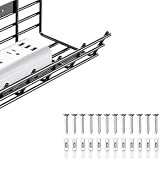 2 Pack DELAMU Under Desk Cable Management Tray, Large Metal Cord Organizer, Office & Home Cord Wi...