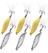 Sougayilang Fishing Spoons Hard Fishing Lures Treble Hooks Salmon Bass Metal Fishing Lure Baits 1...