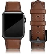 EDIMENS Leather Bands Compatible with Apple Watch 42mm 44mm 45mm Band Men Women, Vintage Genuine ...