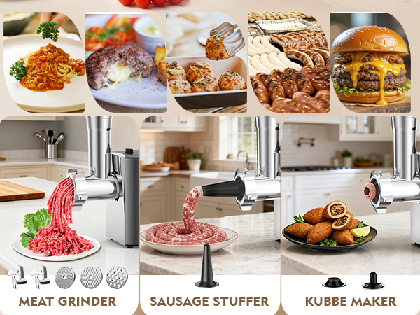 CHEFFANO 3 IN 1 MEAT GRINDER ELECTRIC FOR HOME USE
