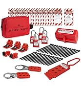 TRADESAFE Electrical Lockout Tagout Kit - Hasps, Clamp on and Universal Multipole Circuit Breaker...
