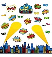 Super Theme Hero Classroom Bulletin Board Decorations Super Theme Hero Cityscape Super Theme Hero...