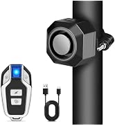 Cruxer 110dB Bike Alarm with Remote, USB-C Rechargeable Anti-Theft Alarm | 3 Ringtone & 3 Volume ...