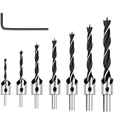 AIMLENTOOL Countersink Drill Bits Set, 7-Pack High Carbon Steel Countersink Drill Bits for Wood, ...