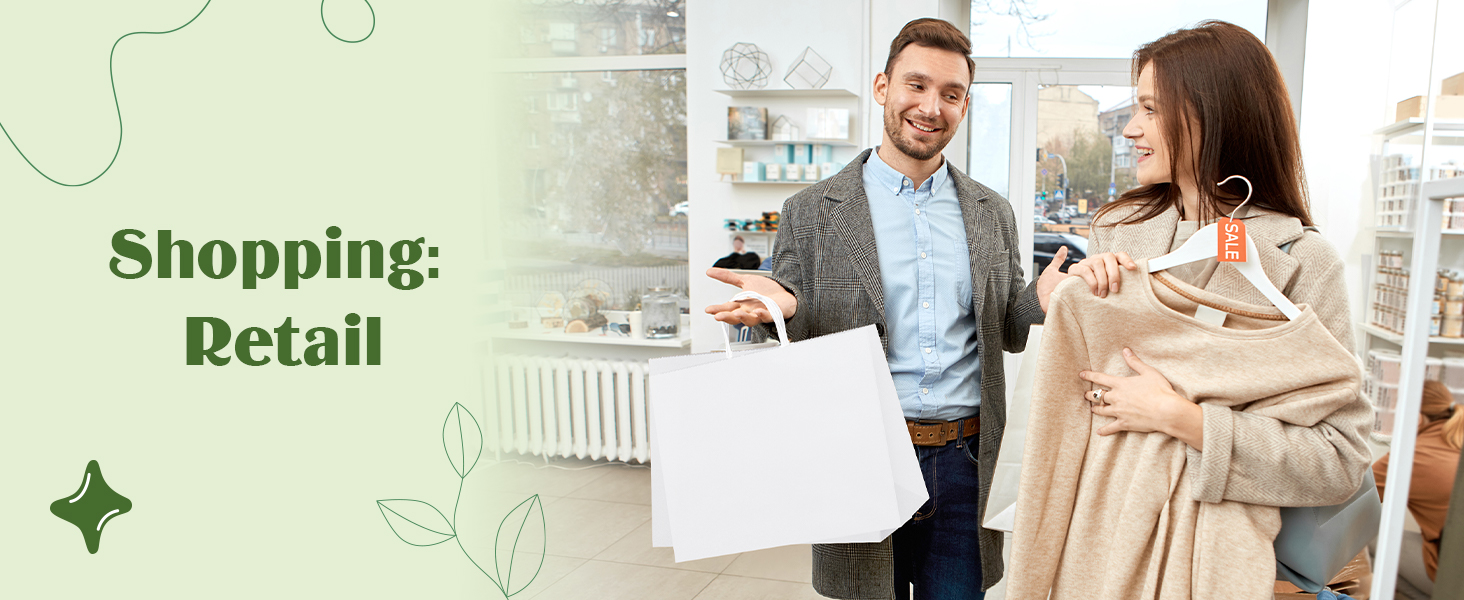 white shopping bags with handles