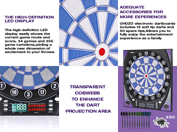 Electronic Dart Board with Bright Score Display