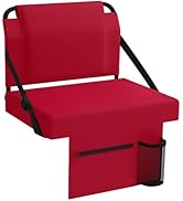 janiry Stadium Seat for Bleachers with Back Support,Portable Bleacher Chairs with Back and Cushio...