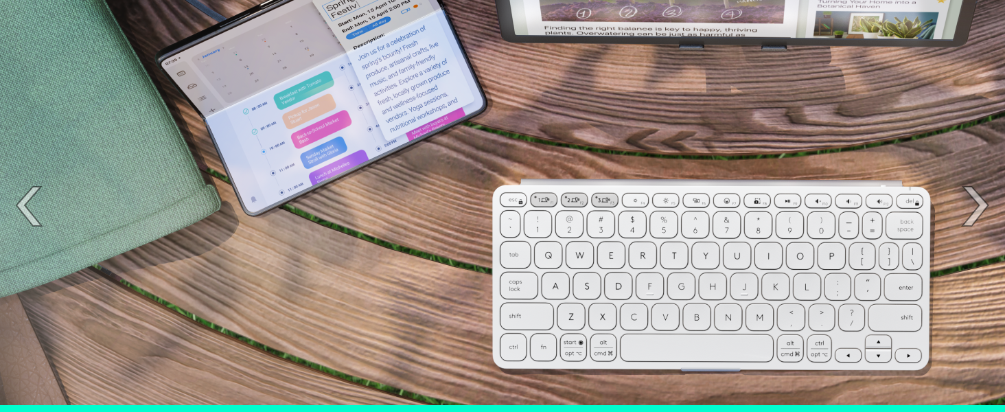Keys-To-Go 2 Portable Bluetooth Slim Keyboard for Tablet With Built-in Cover