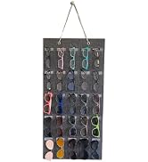 Evelots Sunglasses/Eyeglass Hanging Storage Organizer Display, Mount on Door/Wall-Soft No Scratch...