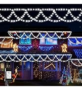 XTF2015 Outdoor Christmas Decor Color Changing 40FT 380 LED Christmas String Lights Extendable 8 ...