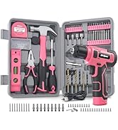 Hi-Spec 8V Cordless Drill Set & Tool Kit for Women – Ladies Complete Rechargeable Electric Power ...