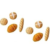 8 Pcs 1/12 Miniature Bread Set, Miniature Bread Dollhouse Decoration Accessories Resin Mix Bakery...