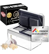 Garlic Chopper, 2-in-1 Slice + Dice, Garlic Press Stainless Steel, Fridge Friendly, Ginger Dicer ...