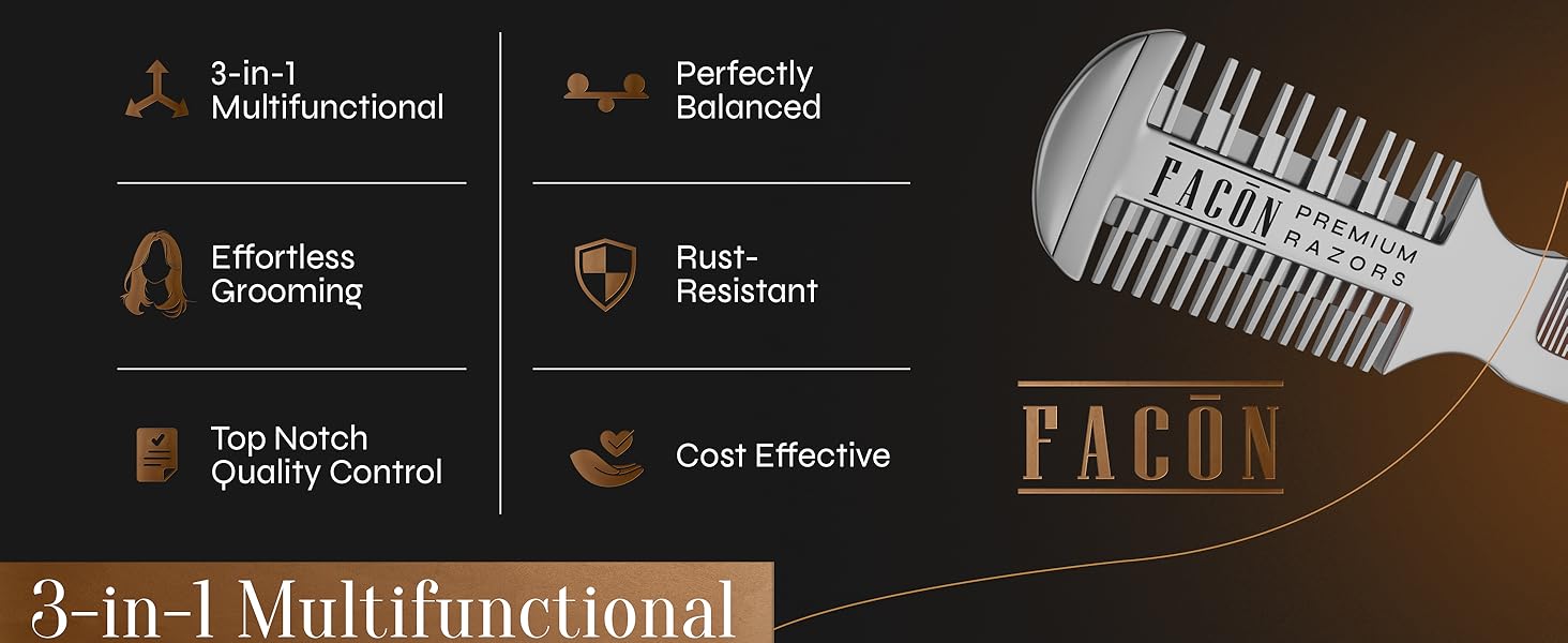 Facón Razor Comb for Hair Cutting