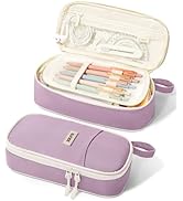 SUNEE Cute Pencil Case, Aesthetic Pen Pouch, Colored Large Pencil Bag with Zipper, Kawaii Station...
