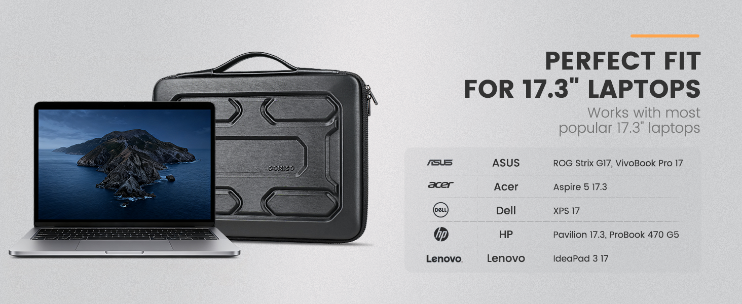 17.3 inch laptop sleeve case for lenovo ideapad 3, hp pavilion 17