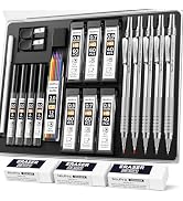 Nicpro 22PCS Metal Mechanical Pencil Set in Case, Art Drafting Pencil 0.5, 0.7, 0.9 mm & 2 PCS 2m...
