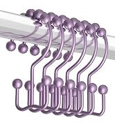 Titanker Shower Curtain Hooks Rings, Rust-Resistant Metal Double Glide Shower Hooks for Bathroom ...