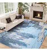ULTSOFE 5x7 Rug Washable Area Rug for Living Room, Non-Slip Abstract Low Pile Dining Room Office ...
