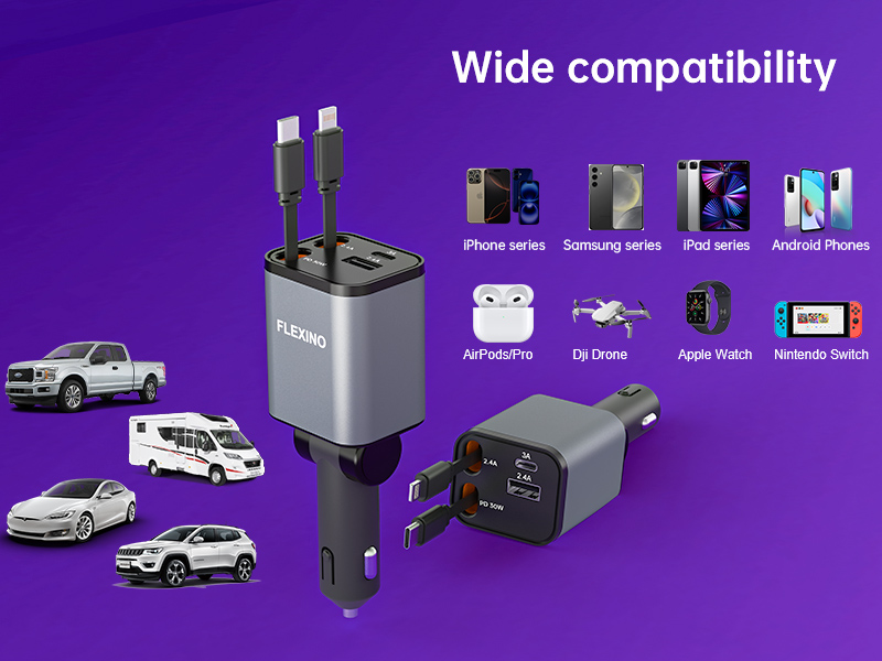 retractable car charger usb c retractable phone charger for car car phone charger