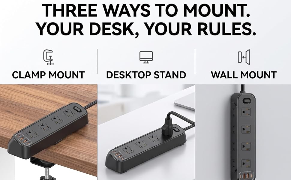 Multifunctional Desk Clamp Power Strip