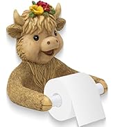 CYjorkbgg Highland Cow Resin Toilet Paper Holder Free Standing Bathroom Set with Nail for Bathroo...